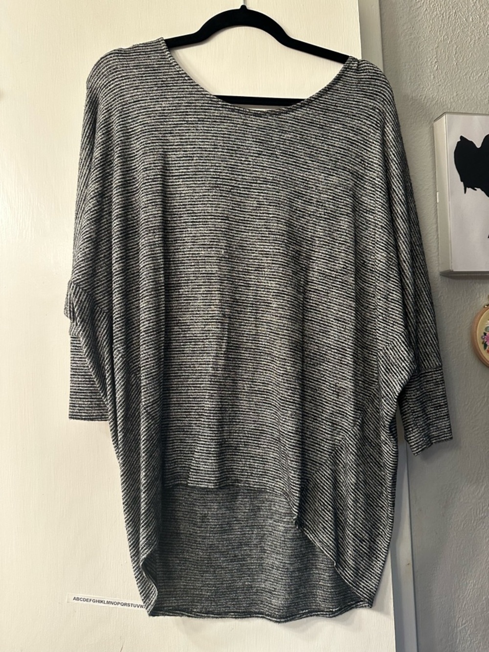 Market & Spruce Black and White Striped Knit Top